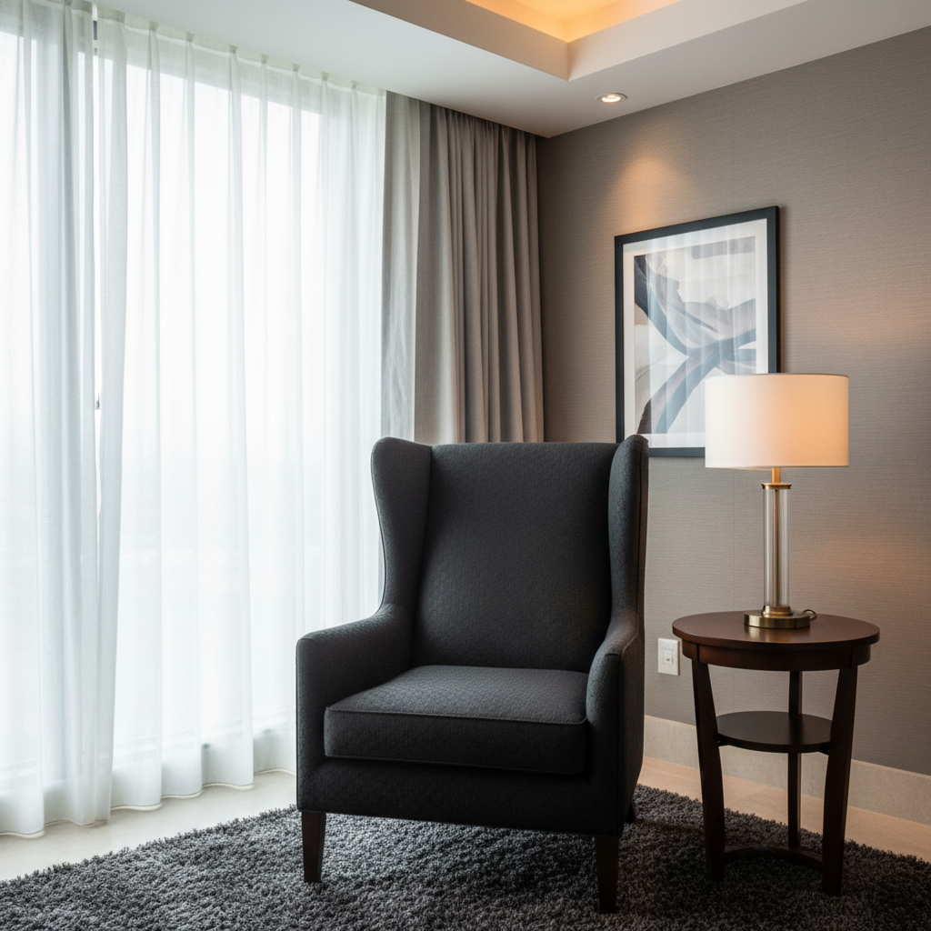 Tropical Trellis - Black Upholstered Chair | Architectural Fabrics