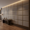 Smooth Solid Texture Mushroom Taupe Upholstered Wall Panel | Architectural Fabrics