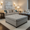 Storm Bay - Iron Upholstered Ottoman | Architectural Fabrics