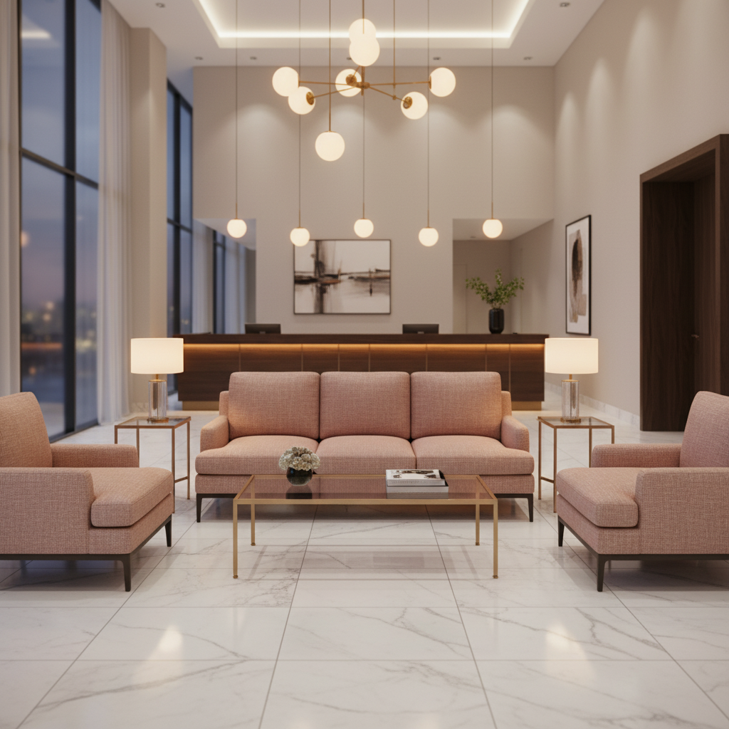 Woven Linen Texture Rose Quartz Upholstered Sofa | Architectural Fabrics