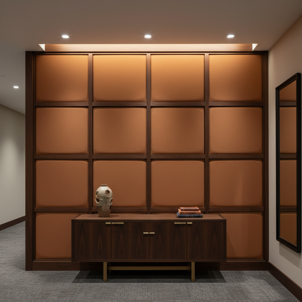 Aarden - Russet Clay Silicone Hybrid Upholstered Wall Panel | Architectural Fabrics