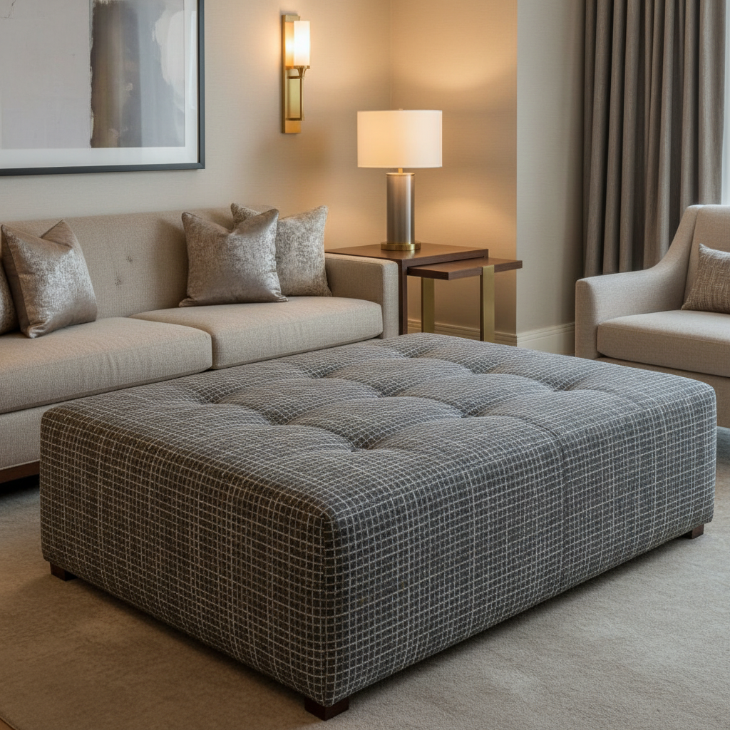Stingray City - Granite Upholstered Ottoman | Architectural Fabrics