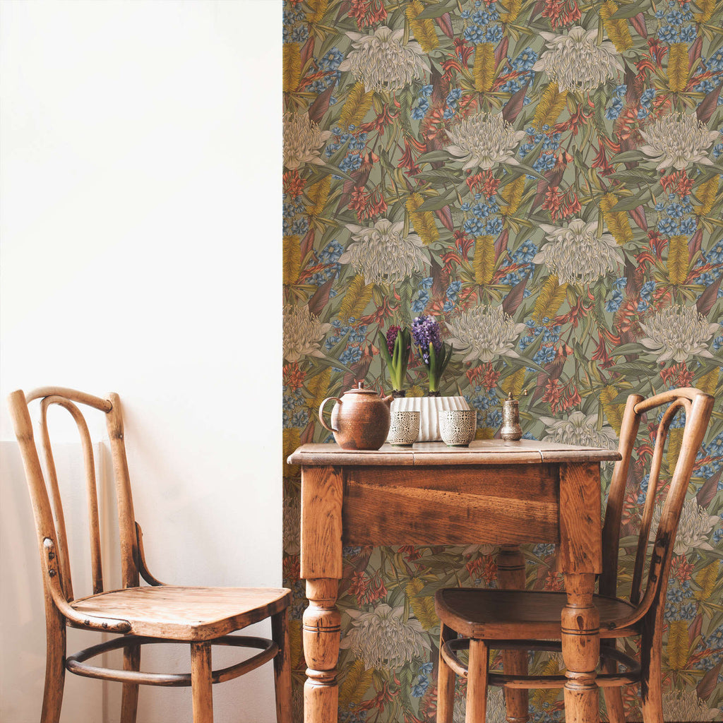Drawn Into Nature Green Wallcovering | AS Creation