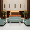 Woven Basketweave Texture Aqua Mist Upholstered Sofa | Architectural Fabrics