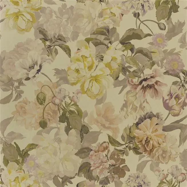Delft Flower 02 Gold Wallpaper | Designer's Guild Europe
