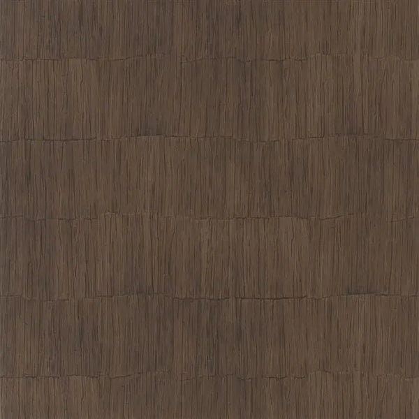 Sakiori Embossed  05 Chestnut Brown Wallpaper | Designer's Guild Europe