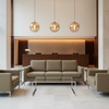 Fine Woven Texture Muted Taupe Upholstered Sofa | Architectural Fabrics