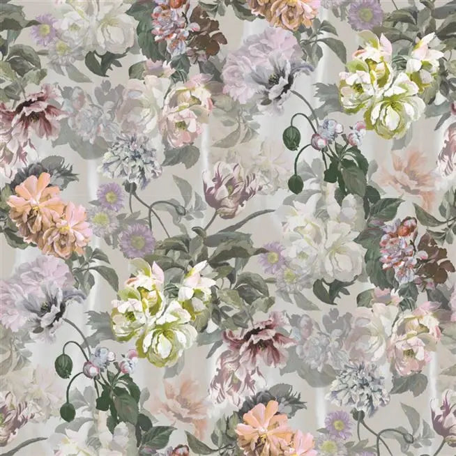 Delft Flower Grande Panel 02 Cream Wallpaper | Designer's Guild Europe