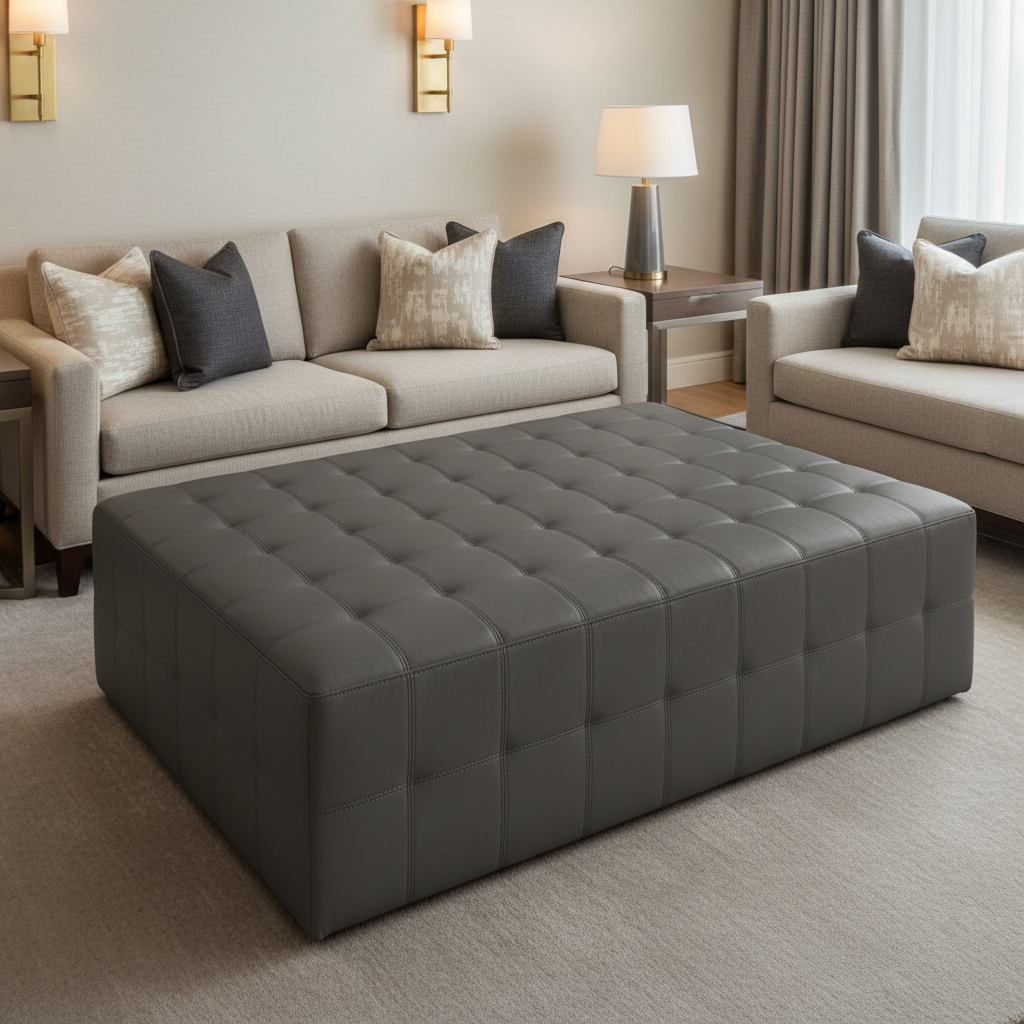 Puerto Plata - Shadow Upholstered Ottoman | Architectural Fabrics