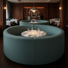 Woven Linen Texture Dusty Teal Upholstered Banquette | Architectural Fabrics