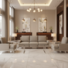 Brushed Linen Weave Soft Taupe Upholstered Sofa | Architectural Fabrics