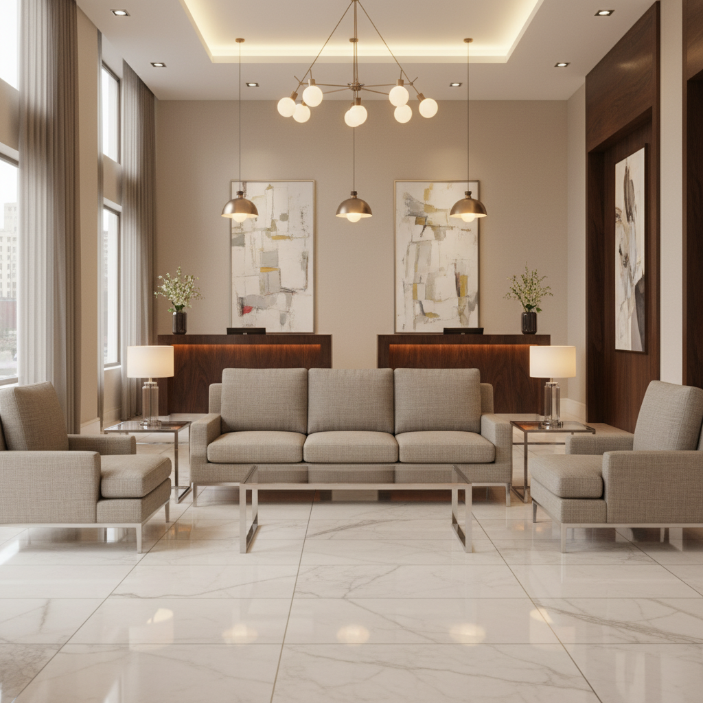 Brushed Linen Weave Soft Taupe Upholstered Sofa | Architectural Fabrics
