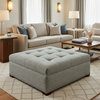 Abaca - Silverleaf Tekloom Performance Upholstered Ottoman | Architectural Fabrics