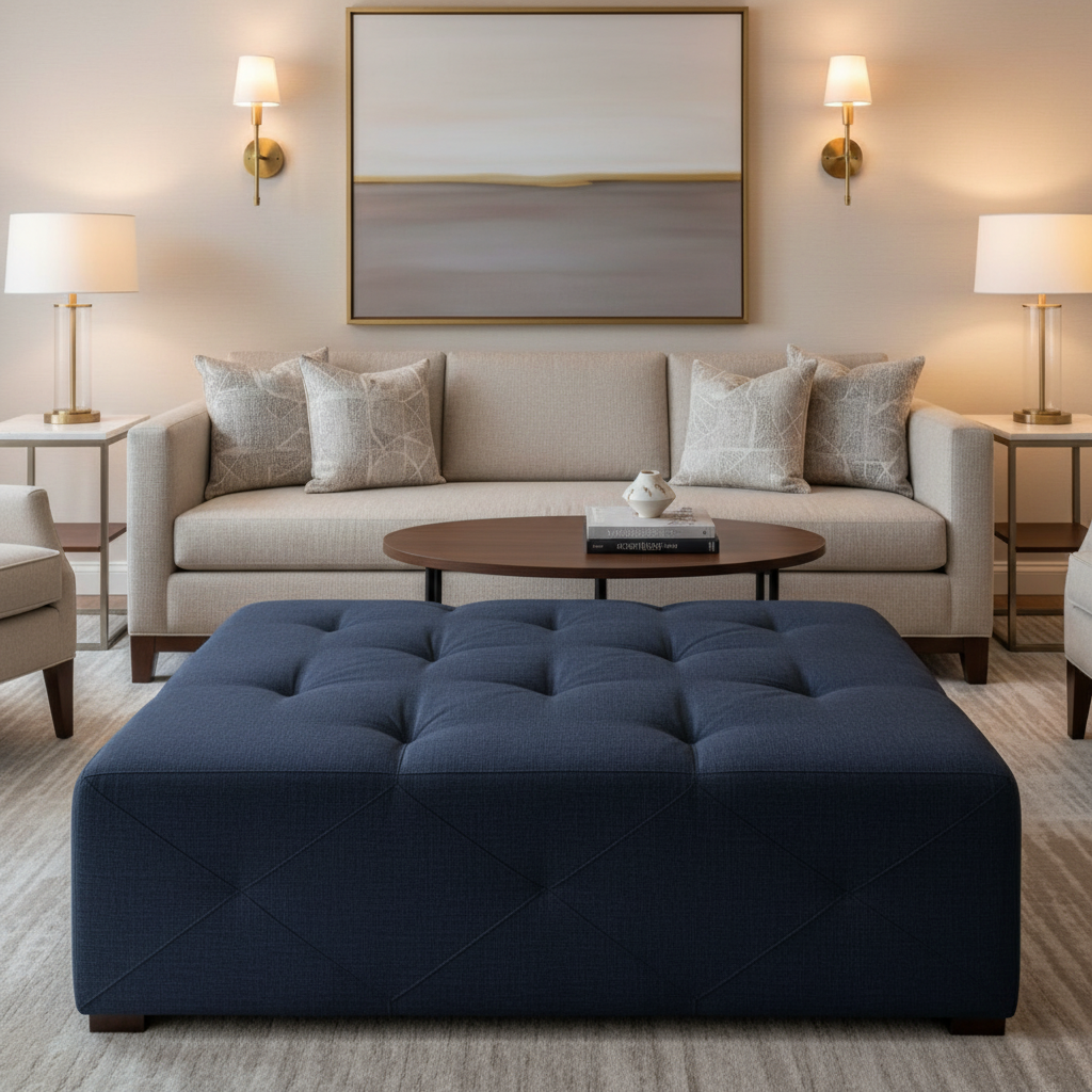 Astor - Astor Contract Woven Upholstered Ottoman | Architectural Fabrics