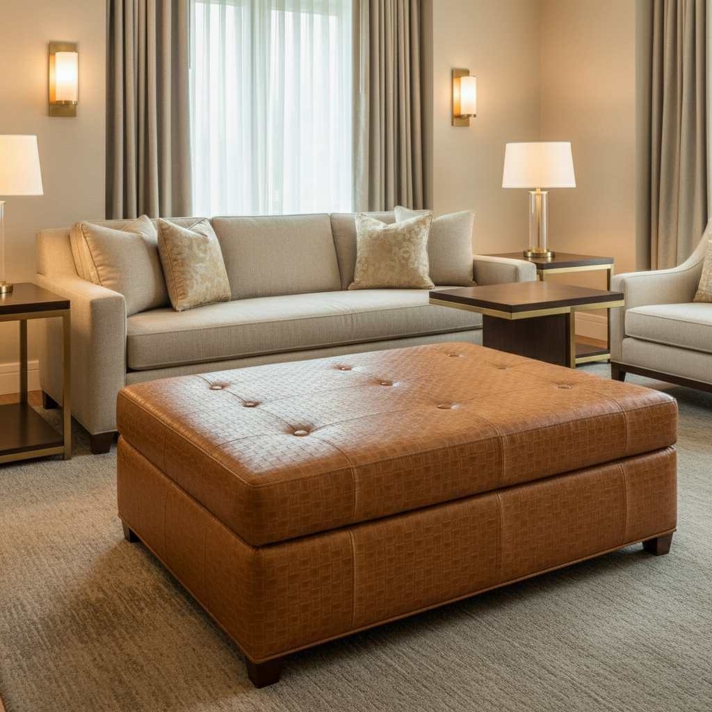 Berretta - Berretta Performance Vinyl Upholstered Ottoman | Architectural Fabrics