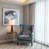 Crushed Velvet Texture Slate Blue Upholstered Chair | Architectural Fabrics