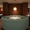 Woven Textured Pattern Seafoam Green Upholstered Banquette | Architectural Fabrics