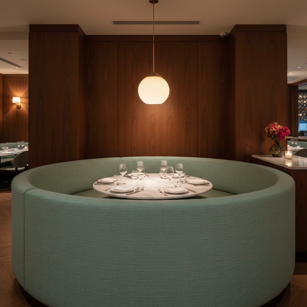 Woven Textured Pattern Seafoam Green Upholstered Banquette | Architectural Fabrics