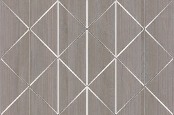 York Harbor-Pewter Wood Veneer Wallcovering | Phillipe Romano