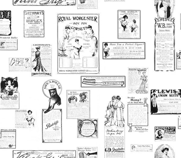 Al's Antique Vintage Newspaper - Walls on Demand Print - Pattern Victorian | Architectural Wallcoverings
