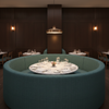 Fine Woven Texture Teal Lagoon Upholstered Banquette | Architectural Fabrics