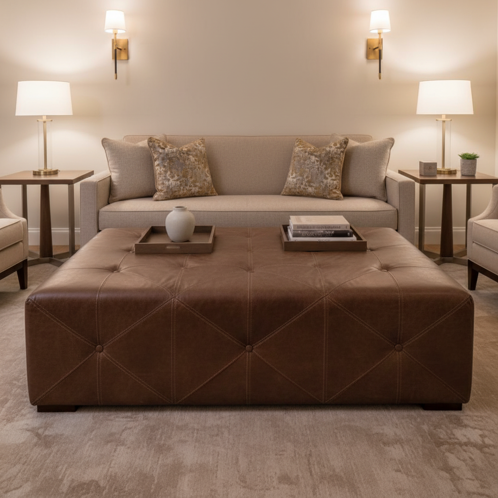 Bastia - Bastia Performance Polyurethane Upholstered Ottoman | Architectural Fabrics