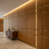 Smooth Solid Color Golden Brown Upholstered Wall Panel | Architectural Fabrics