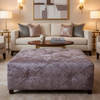 Crushed Velvet Texture Dusty Lavender Upholstered Ottoman | Architectural Fabrics
