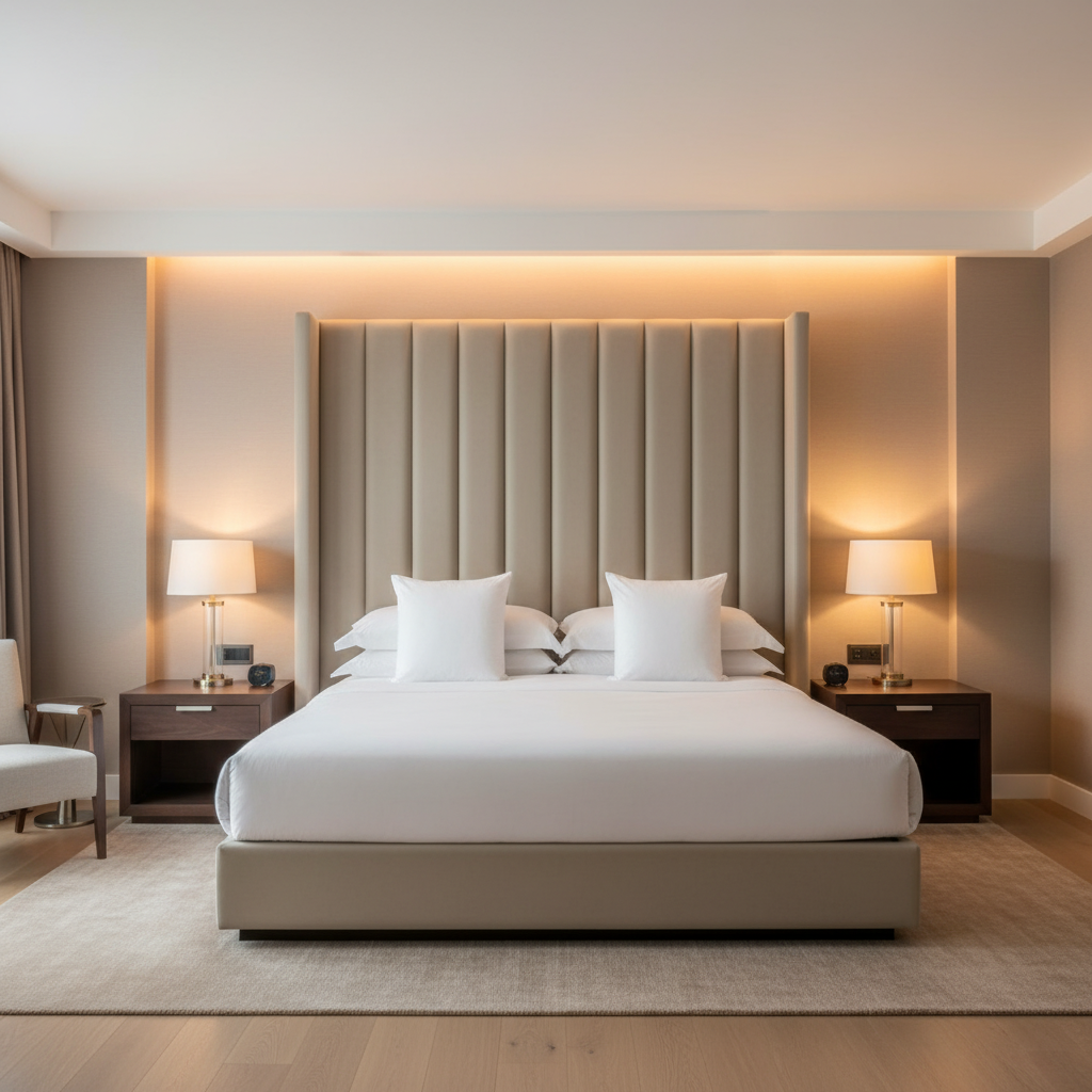 Turneffe - Eggshell Upholstered Headboard | Architectural Fabrics