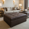 West Indian Lily - Dull Rich Brown Upholstered Ottoman | Architectural Fabrics