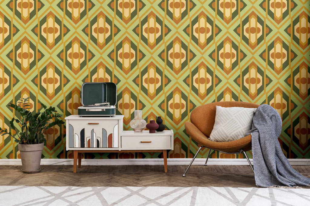 Retro Chic Light Green Wallcovering | AS Creation