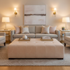 Aarden - Rose Quartz Silicone Hybrid Upholstered Ottoman | Architectural Fabrics