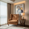 Woven Linen Weave Burnt Sienna Upholstered Chair | Architectural Fabrics
