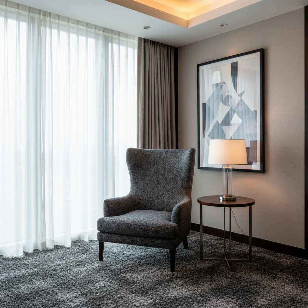Fine Pebble Texture Dark Granite Upholstered Chair | Architectural Fabrics