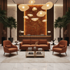Ultrasuede  Terracotta Brown Upholstered Sofa | Ultrasuede Upholstery