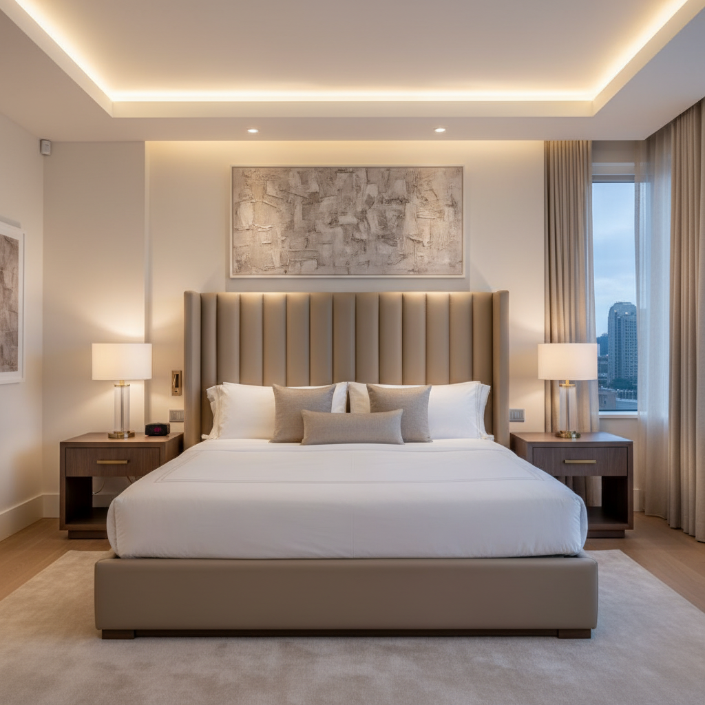 Pinnacle Rock - Muslin Upholstered Headboard | Architectural Fabrics