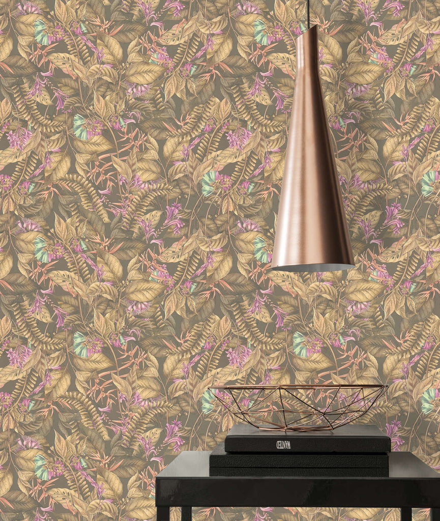 Drawn Into Nature Olive Green Wallcovering | AS Creation