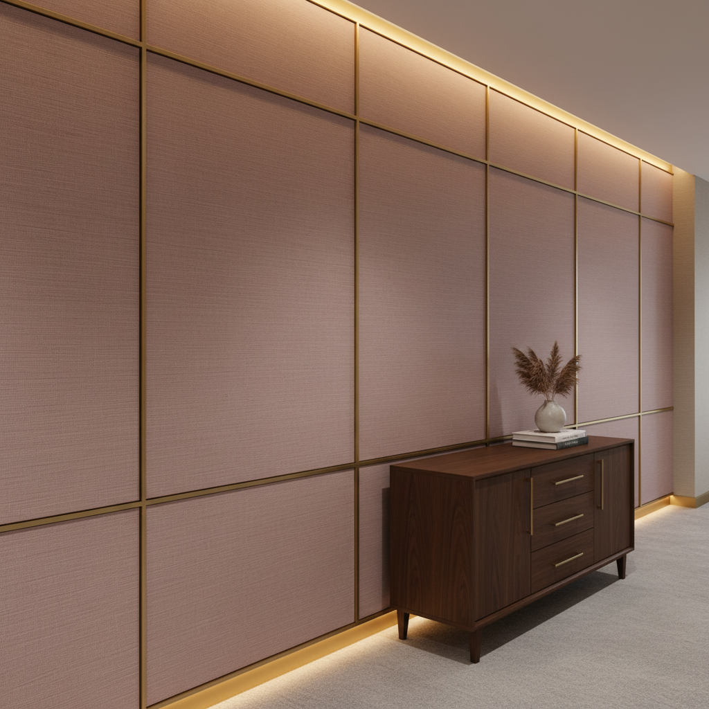 Turneffe - Blush Upholstered Wall Panel | Architectural Fabrics