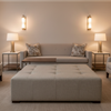 Tortola - Platinum Upholstered Ottoman | Architectural Fabrics