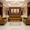 Channel Chevron Pattern Golden Bronze Upholstered Sofa | Architectural Fabrics