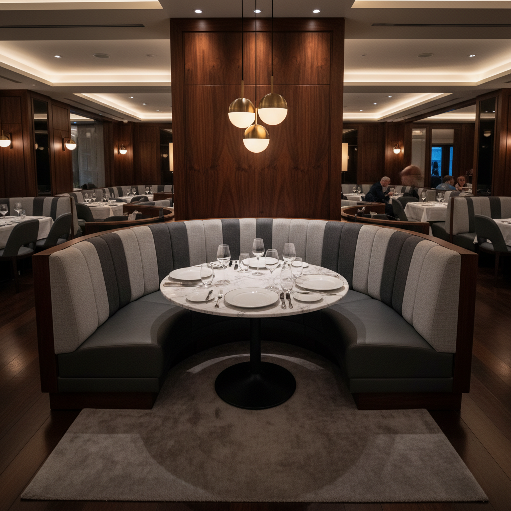 Oilville Ivory Upholstered Banquette | Architectural Fabrics