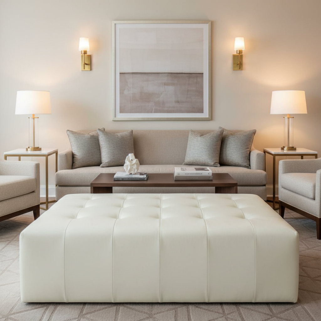 Luxury Cay - Avalanche Upholstered Ottoman | Architectural Fabrics