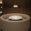 Brushed Linen Weave Soft Taupe Upholstered Banquette | Architectural Fabrics