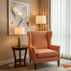 Chevron Woven Texture Tangerine Spice Upholstered Chair | Architectural Fabrics