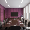 Labasa Purple Snake Skin | Hollywood Wallcoverings - Conference Room commercial room setting