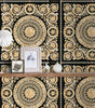 Luxury Versace Home Wallcovering Crowns & Roses - Black, Gold, Cream Wallcovering | Versace