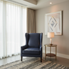Embossed Reptile Scale Deep Indigo Upholstered Chair | Architectural Fabrics