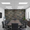 Vomera Midnight Travertine Faux Tile | Hollywood Wallcoverings - Conference Room commercial room setting