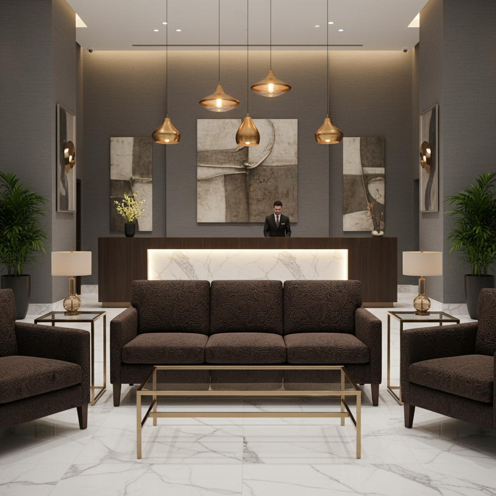 West Indian Lily - Dull Espresso Upholstered Sofa | Architectural Fabrics