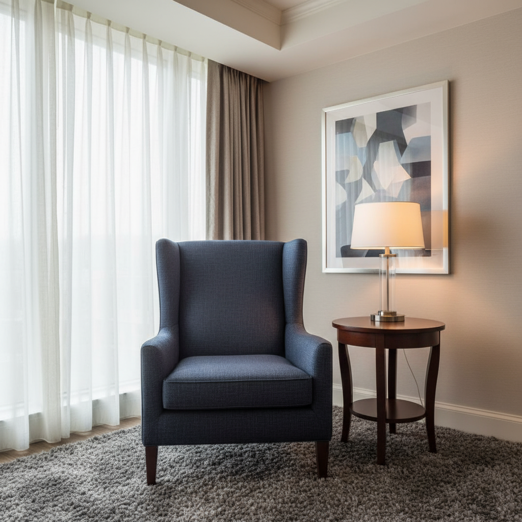 Linen Weave Texture Deep Indigo Upholstered Chair | Architectural Fabrics